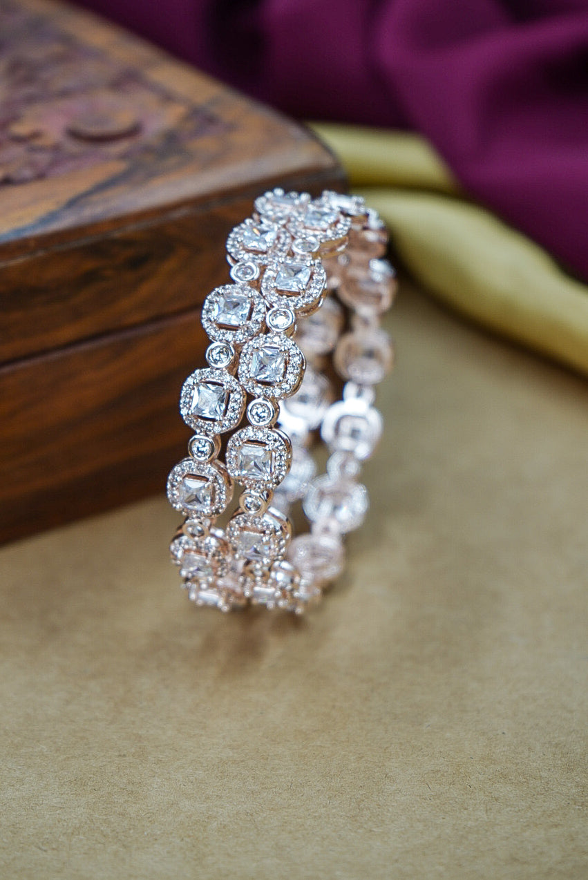 Elegant Rosegold Polish AD Kada for Weddings