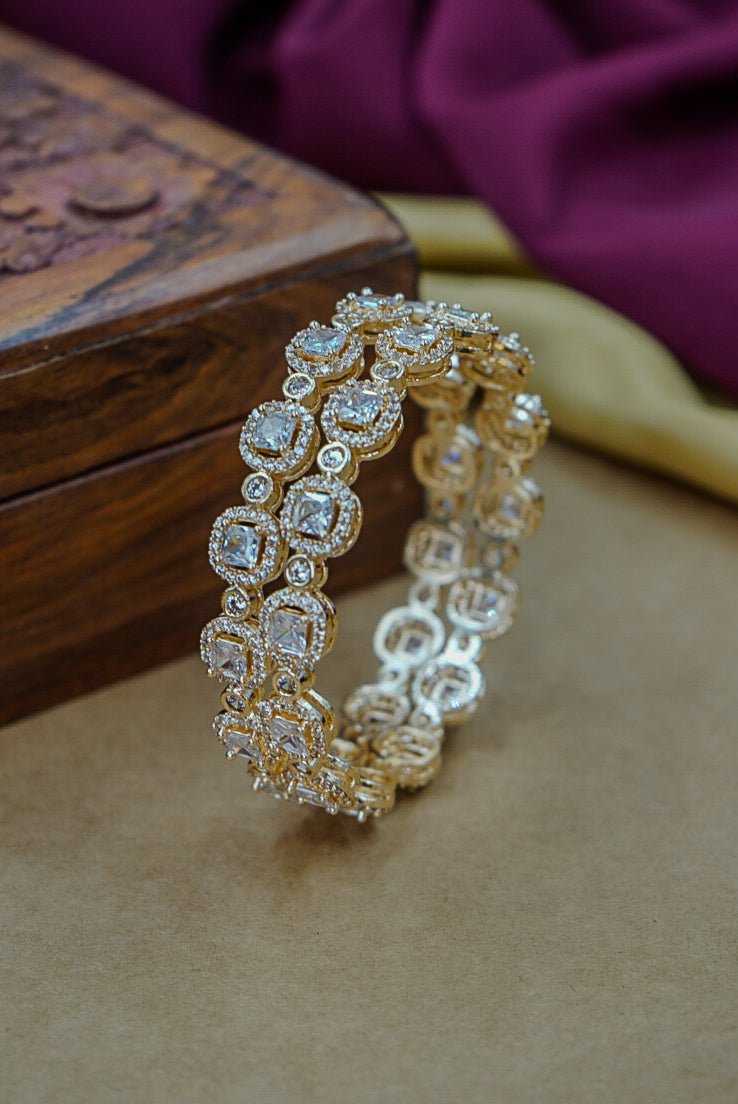 Elegant Gold Polish AD Kada for Weddings