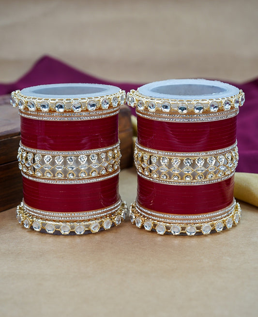 Stylish Red & White Punjabi Chuda