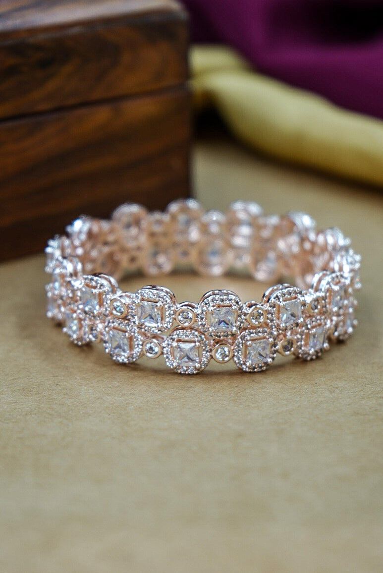 Elegant Rosegold Polish AD Kada for Weddings