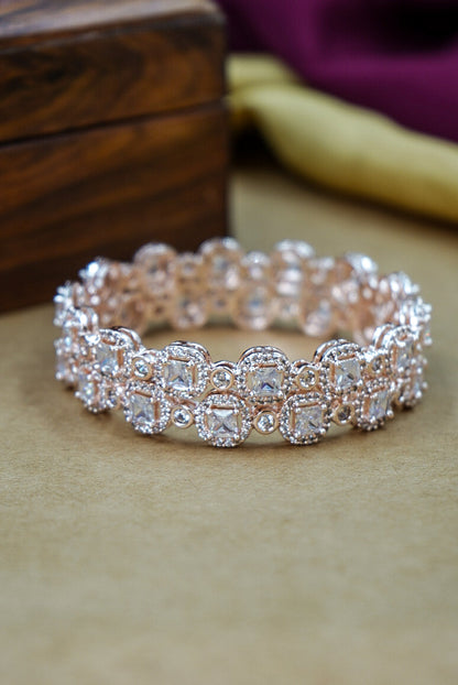 Elegant Rosegold Polish AD Kada for Weddings