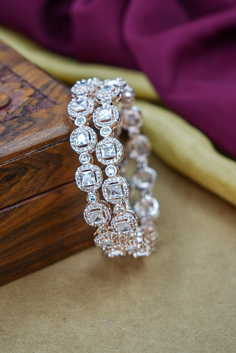 Elegant Rosegold Polish AD Kada for Weddings