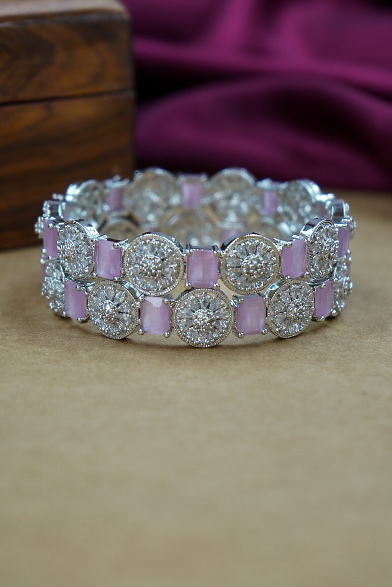 Pink Premium AD Bangles for Women