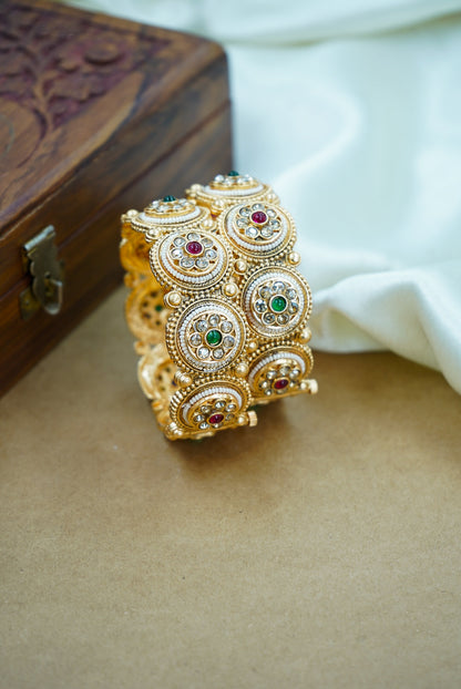 Traditional Pearl Meenakari Heritage Kada