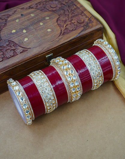 Stylish Red & White Punjabi Chuda