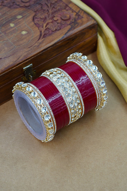 Stylish Red & White Punjabi Chuda