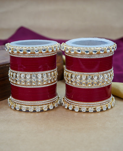 Stylish Red & White Punjabi Chuda